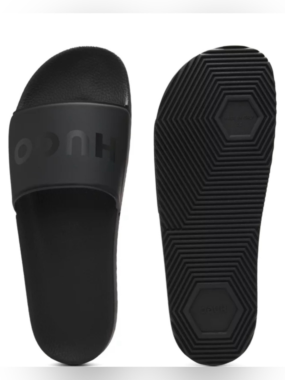 HUGO Black Men's Logo Slide Sandals